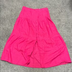 Jopna hot pink tiered midi skirt